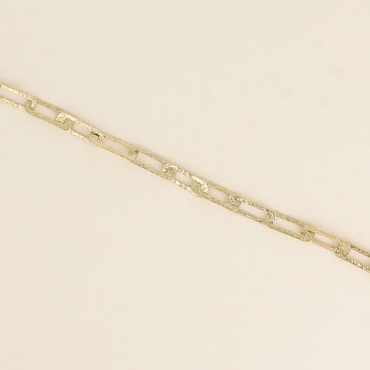 Bracelet - maille aux anneaux rectangulaires texturés (16+3 cm)