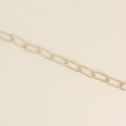 Bracelet - maille aux anneaux hexagonaux texturés (16+3 cm)