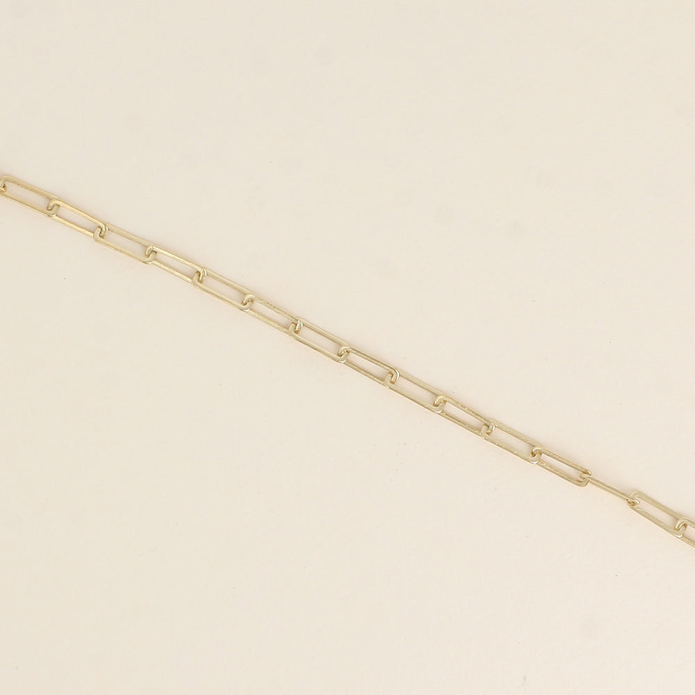 Bracelet - maille aux anneaux rectangulaires effet mat brossé (16,5+3 cm)