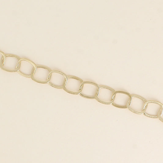 Bracelet - maille aux grands anneaux ovales effet mat brossé (16,5+3 cm)