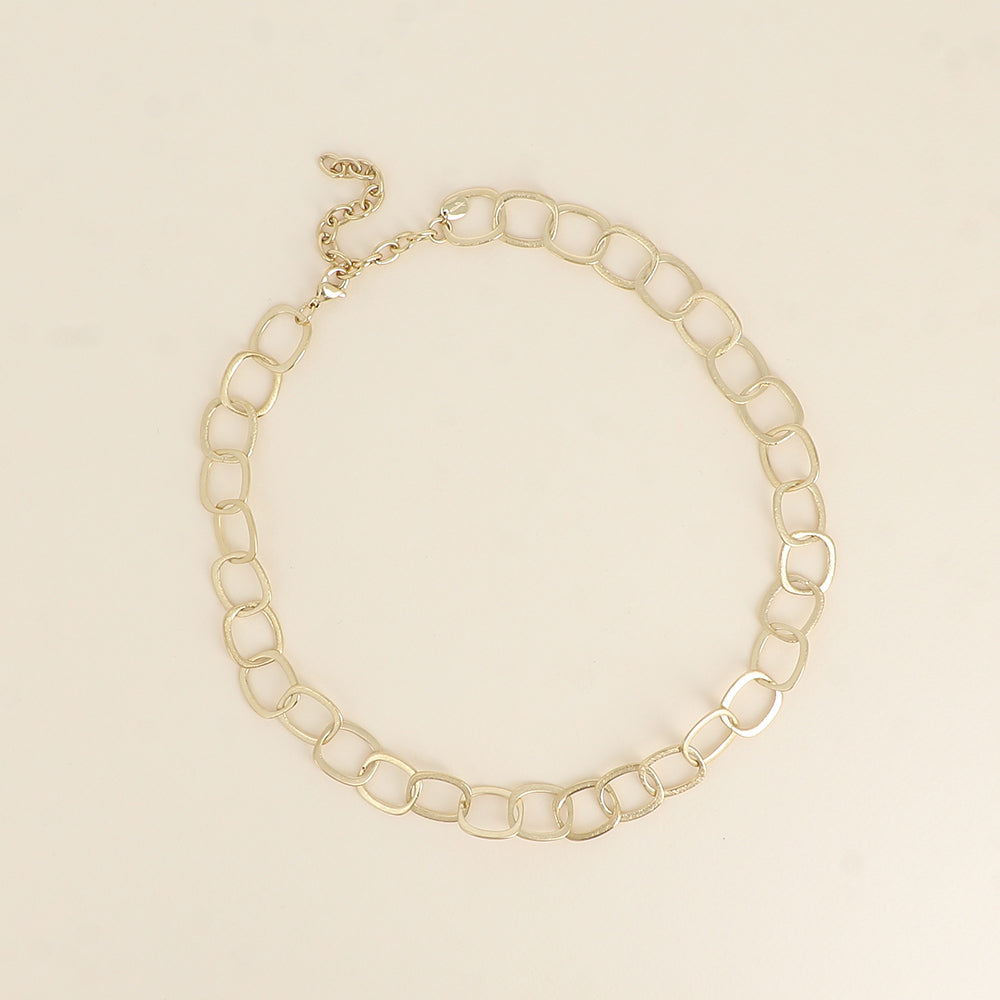 Collier - maille aux grands anneaux ovales effet mat brossé 41+7 cm