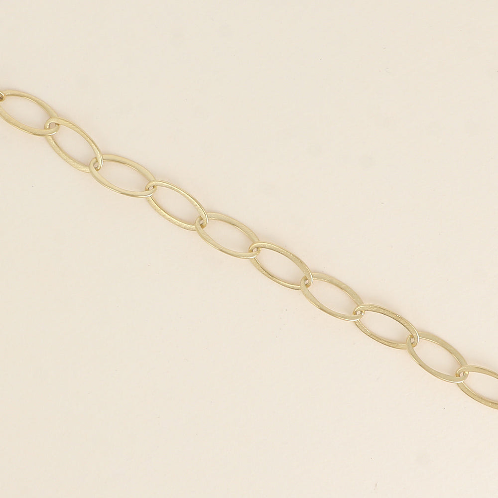 Bracelet - maille aux anneaux ovales effet mat brossé 16,5+3 cm
