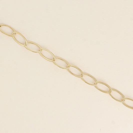 Bracelet - maille aux anneaux ovales effet mat brossé 16,5+3 cm