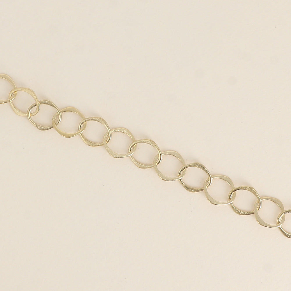 Bracelet - maille aux grands anneaux ovales effet mat brossé 16,5+3 cm
