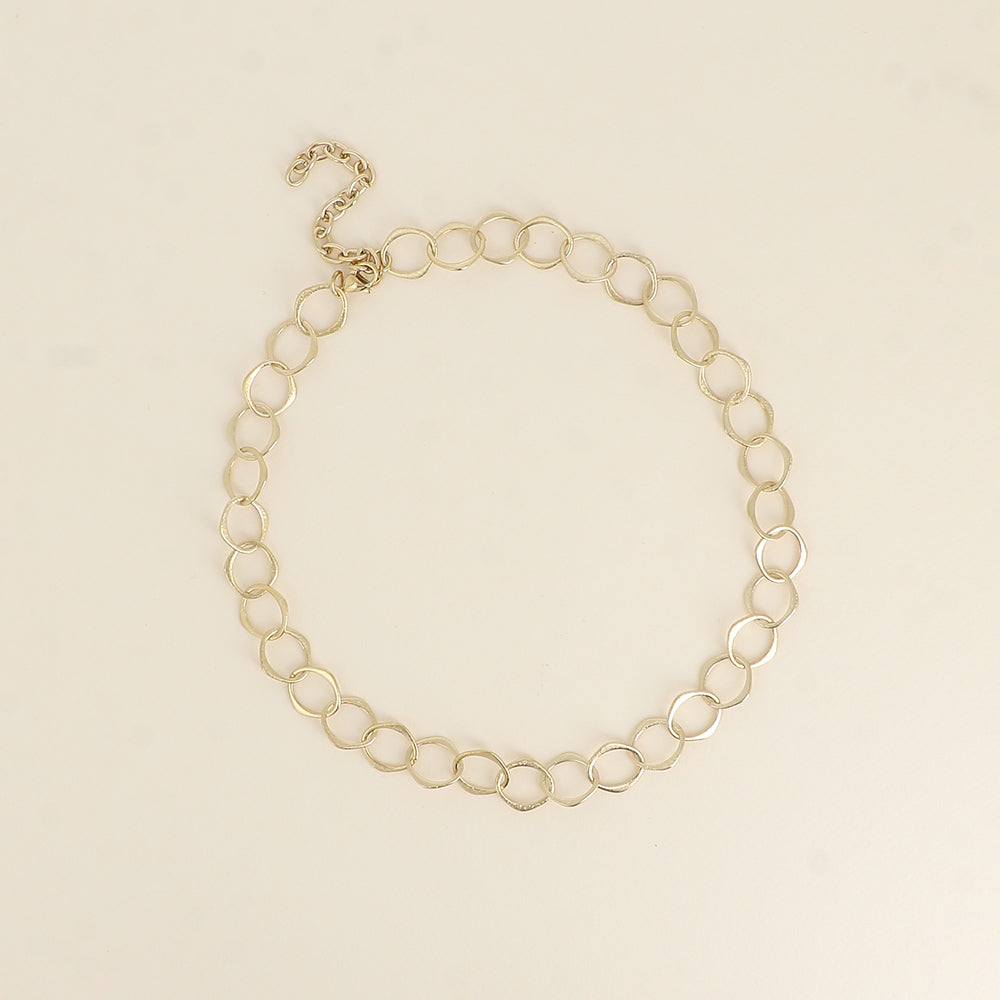 Collier - maille aux grands anneaux ovales effet mat brossé 41+7 cm