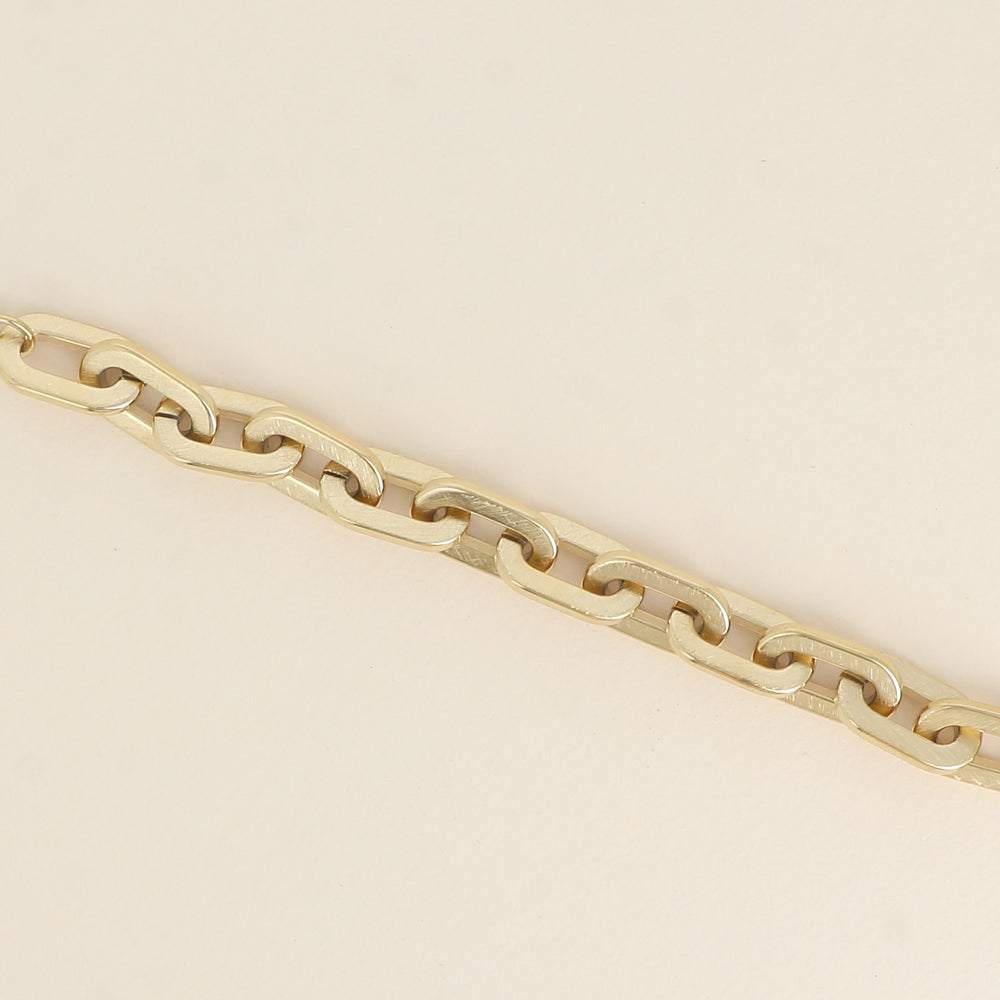 Bracelet - maille aux anneaux ovales épais effet mat brossé 16.5+3 cm