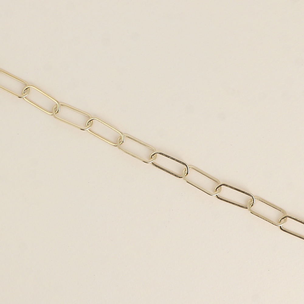 Bracelet - maille aux anneaux ovales fins effet mat brossé (16,5+3 cm)