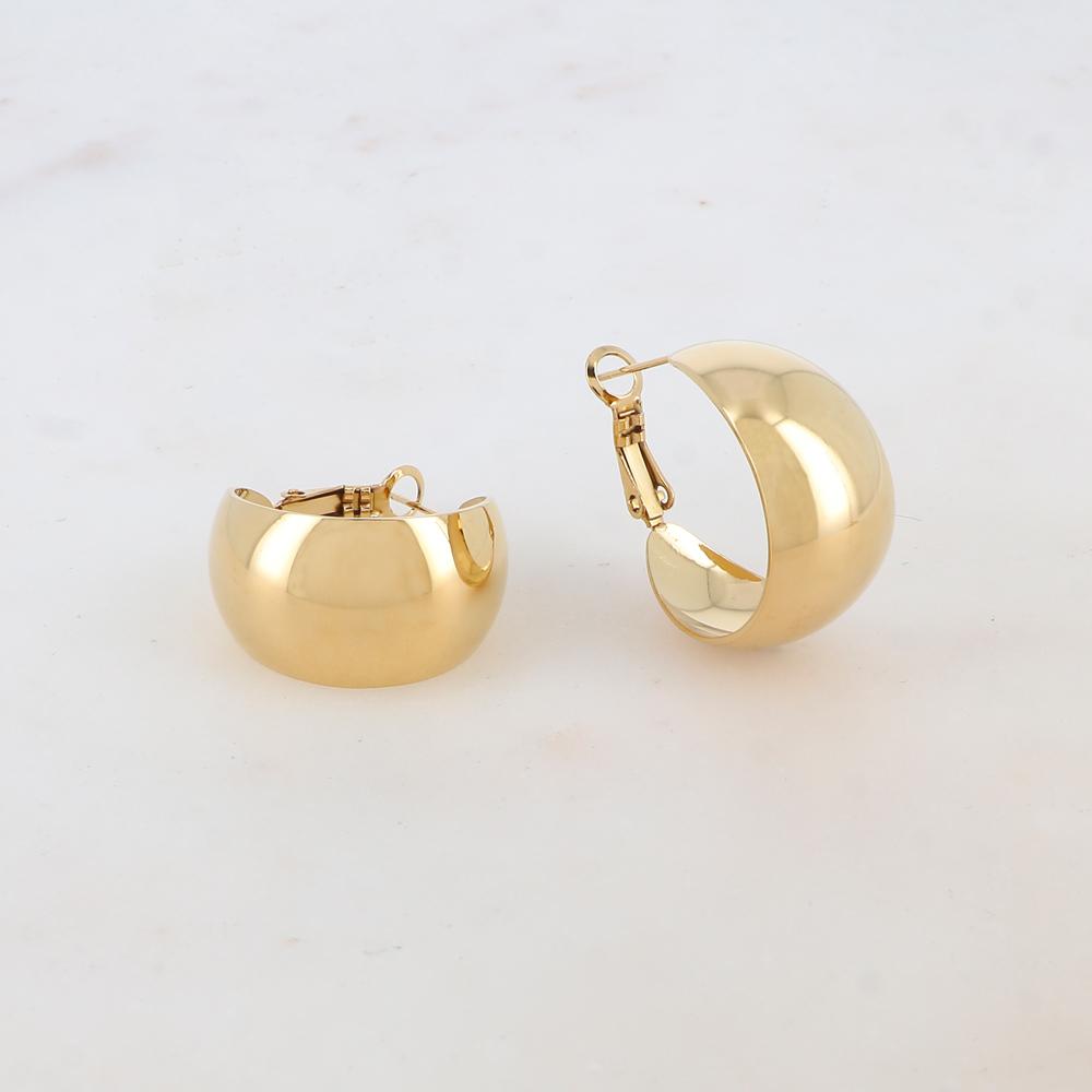 Créoles fines et lisses avec effet miroir (2.5CM)