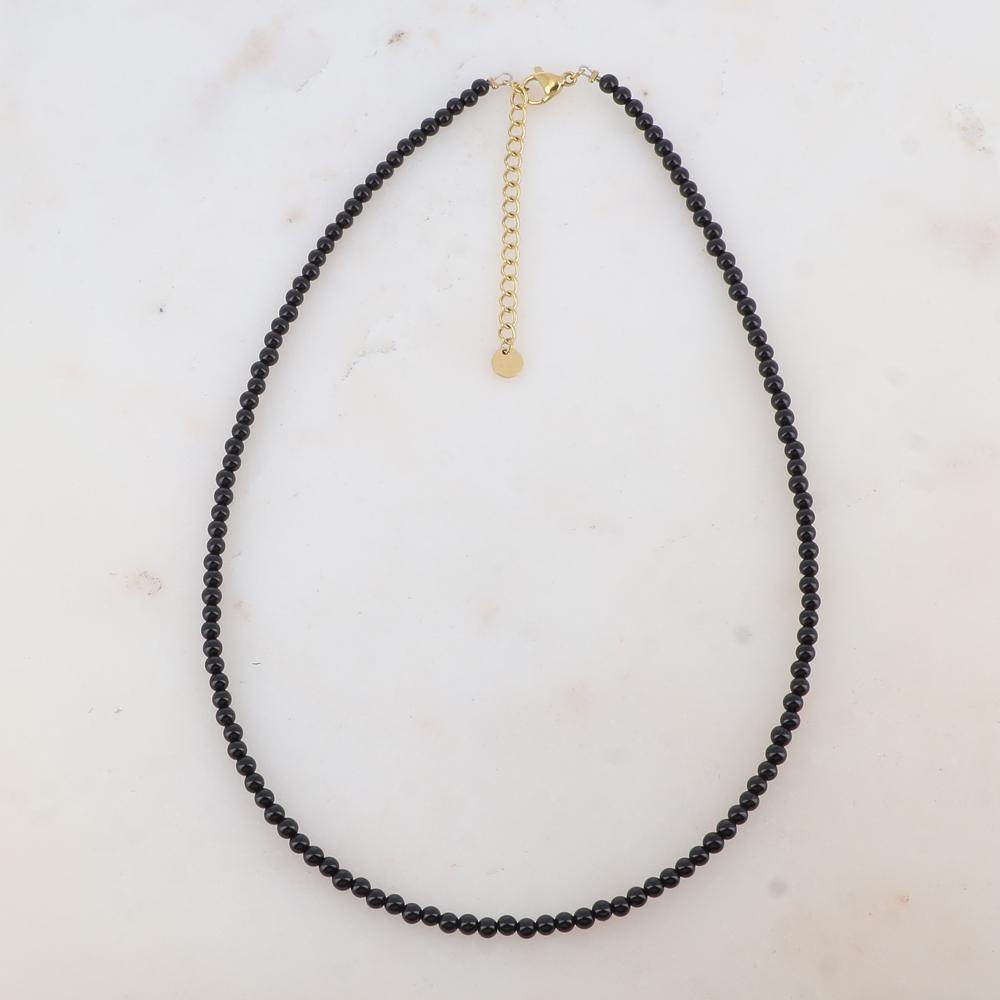 Collier avec pierres naturelles onyx (37+5CM)