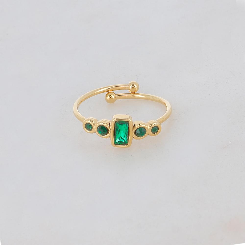 Bague fine avec strass - Bleu