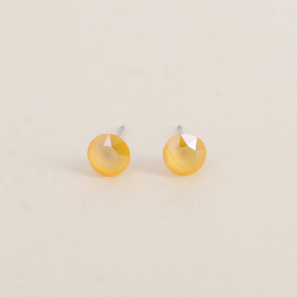 Boucles puces argentées – Ornées de cristaux de Swarovski® SS39 - Dimensions de la boucle : 8x8 mm - Buttercup