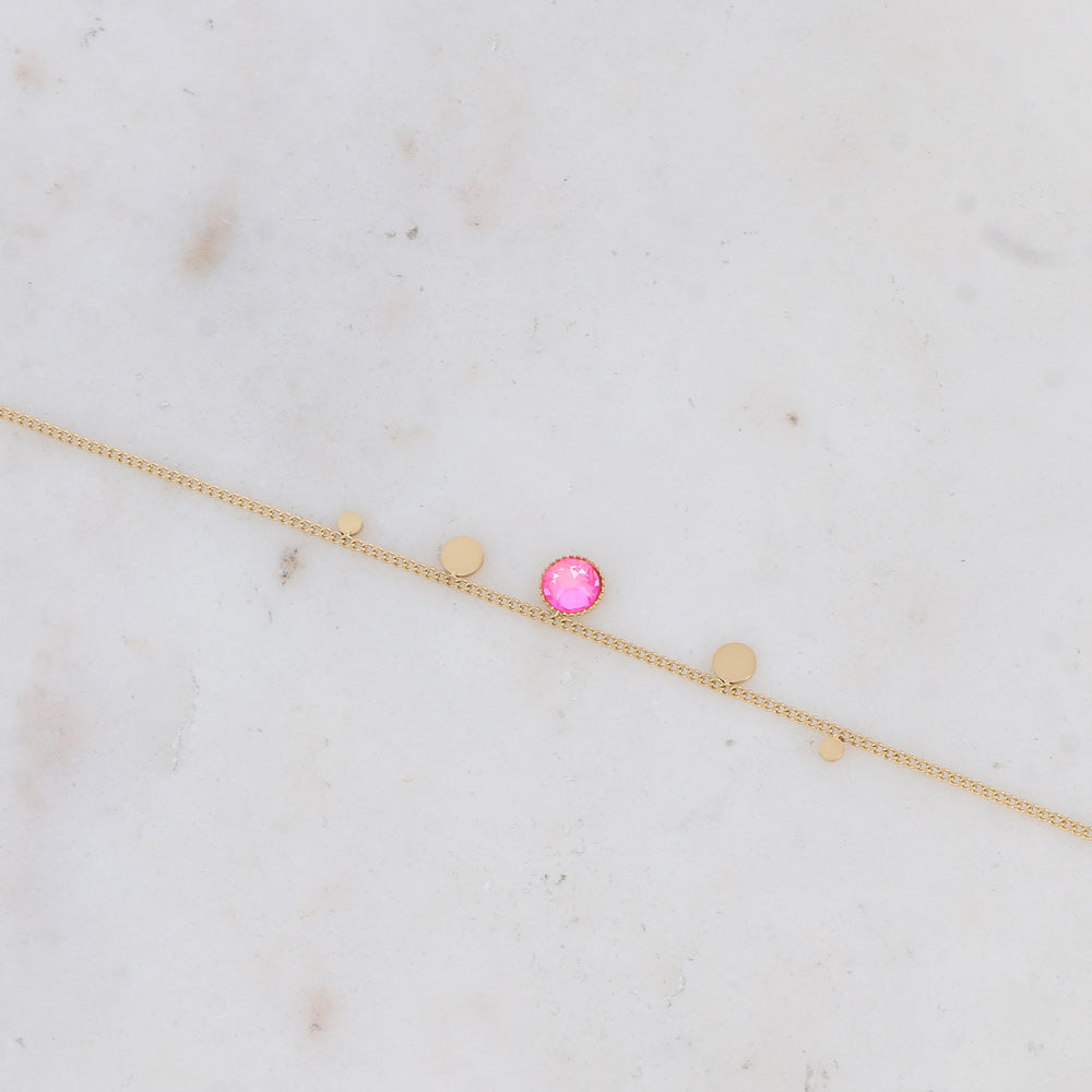 Bracelet - orné de cristaux de Swarovski® PP20 - Electric pink delite - Diamètre du cristal: 0,5 cm