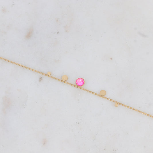 Bracelet - orné de cristaux de Swarovski® PP20 - Electric pink delite - Diamètre du cristal: 0,5 cm