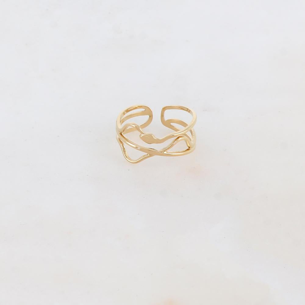 Bague multi-rangs style croisé