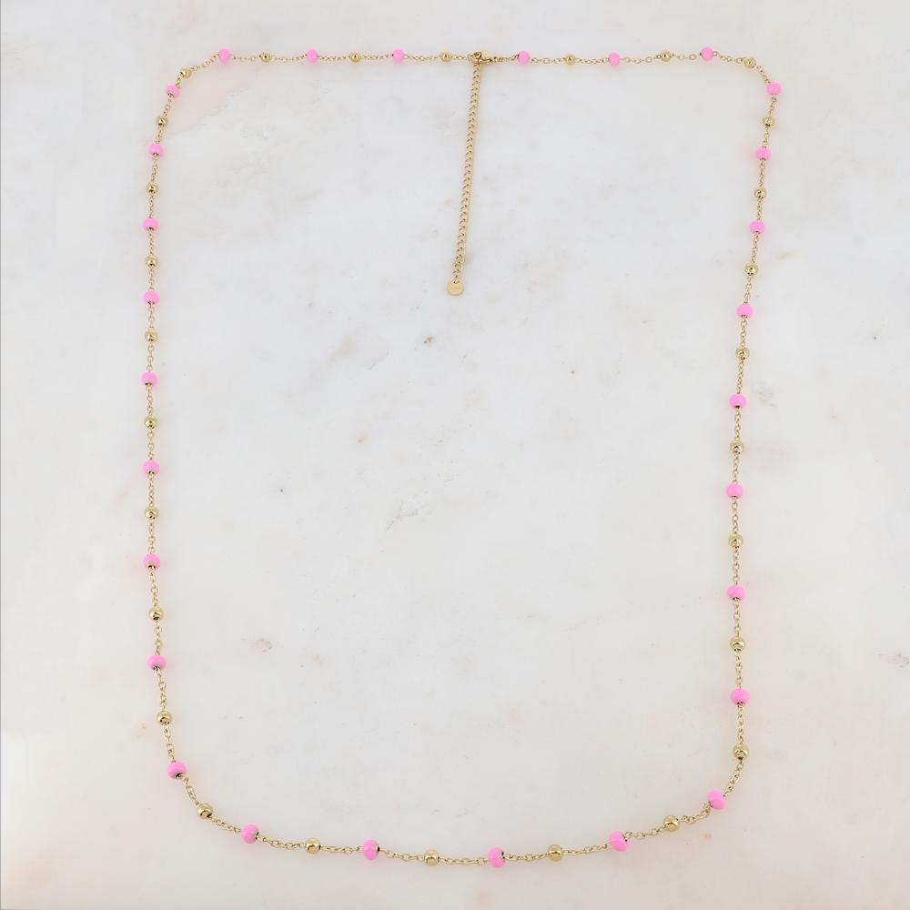 Sautoir avec petites boules en émail (90+10CM)