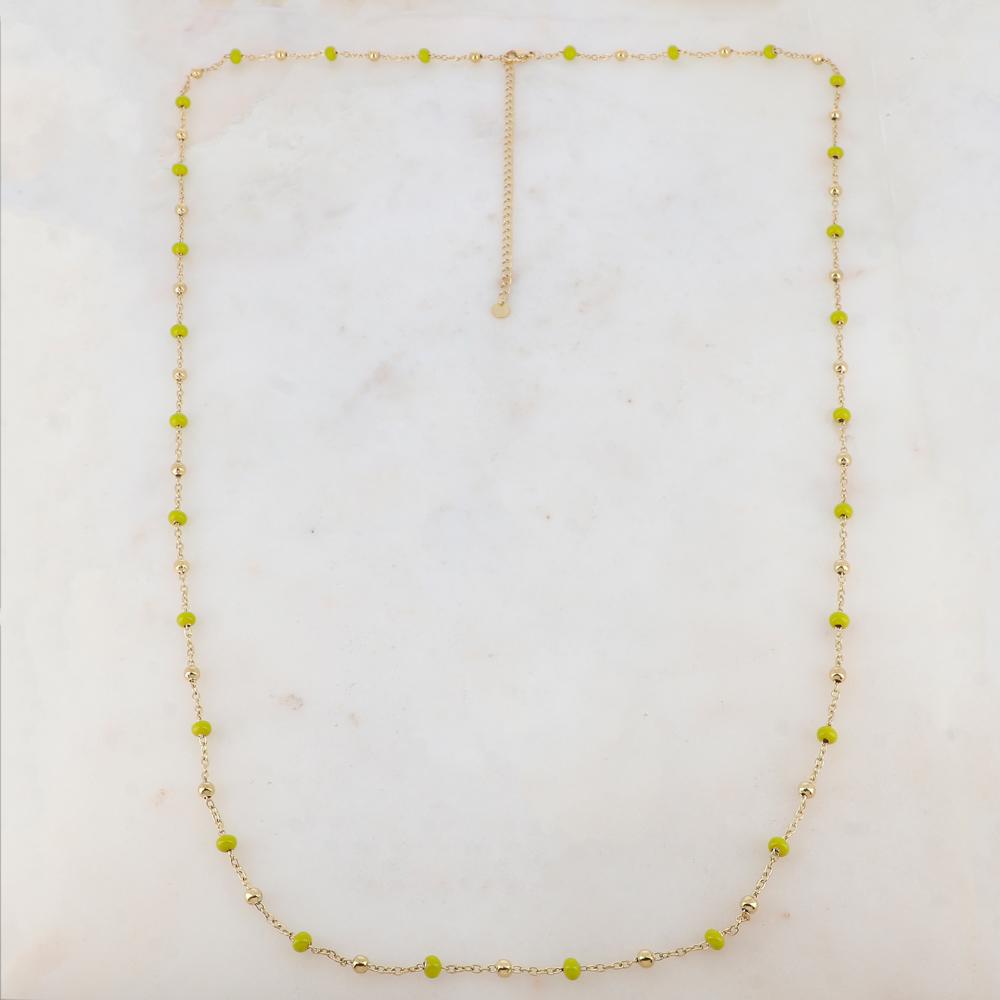 Sautoir avec petites boules en émail (90+10CM)