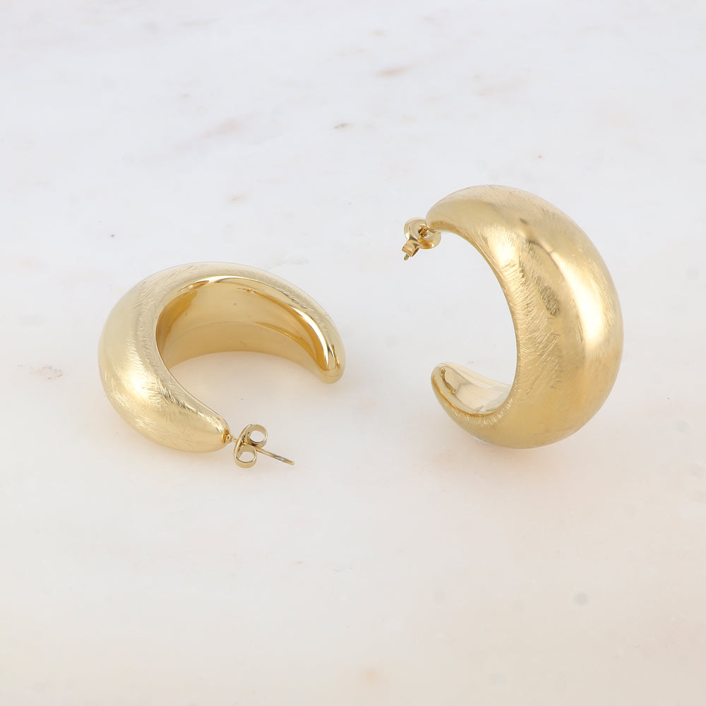 Créoles à puce bombées avec effet brossé (40MM)