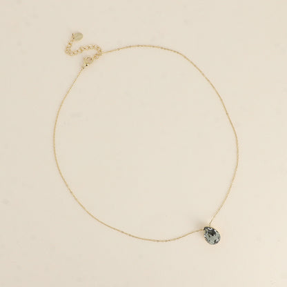 Collier - Pendentif cristal de Swarovski® en forme de goutte - Longueur du collier : 40+5 cm - Dimensions du cristal : 10x14 mm - Black Diamond