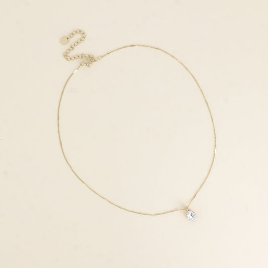 Collier orné de cristaux de Swarovski® en forme de goutte - Longueur de chaîne : 38+7 cm - Dimensions du cristal : 7x10 mm - Crystal