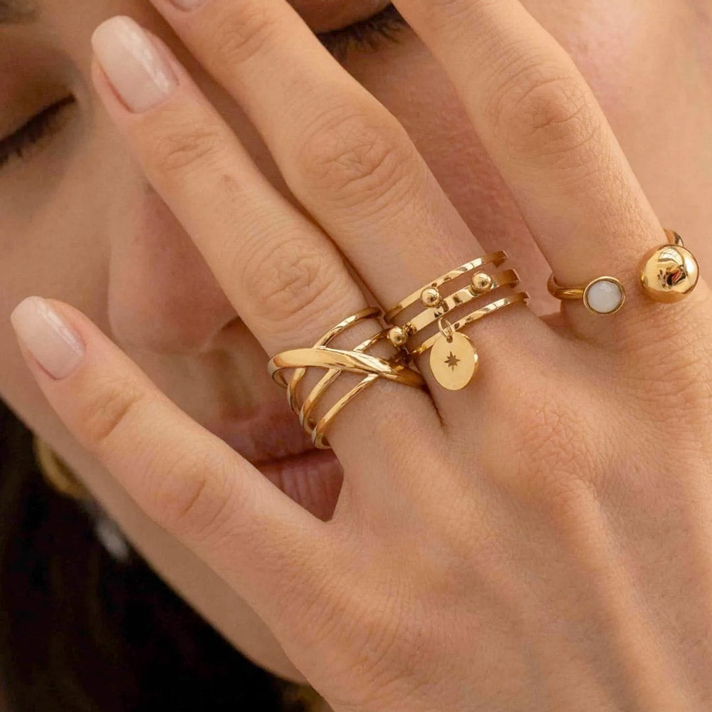 Bague large - anneaux entrelacés