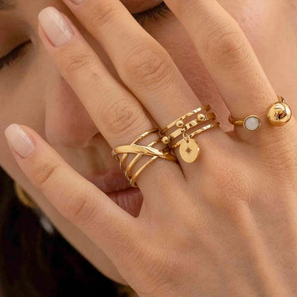 Bague large - anneaux entrelacés