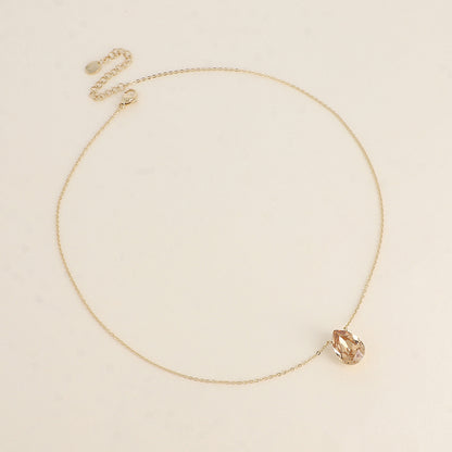 Collier - Pendentif cristal de Swarovski® en forme de goutte - Longueur du collier : 40+5 cm - Dimensions du cristal : 10x14 mm - Light Colorado topaz