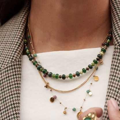 Collier avec pierres naturelles (39+7CM)