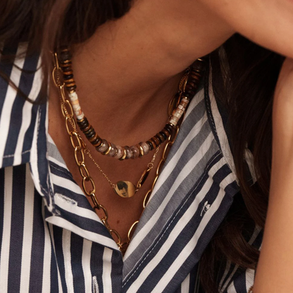 Collier avec pierres naturelles (39+7CM)