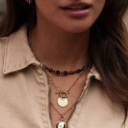 Collier avec pierres naturelles (39+7CM)