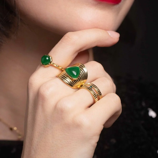 Bague 2 rangs avec strass