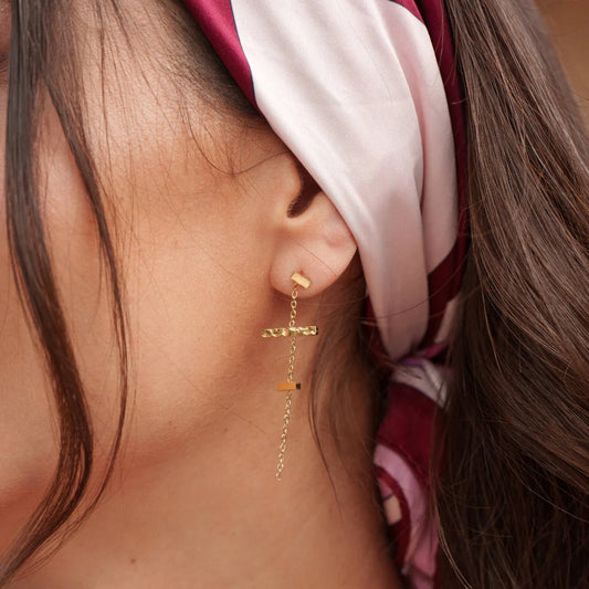 B.O à puce avec une chaîne et 3 barres : 2 lisses et 1 martelée 1,5 x 5 cm