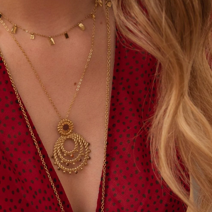 Collier avec pendentif embelli d'émail, motif étoile (50+5CM)