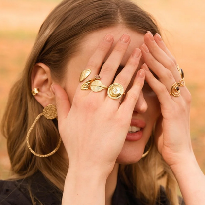 Bague ajustable avec motif rainuré