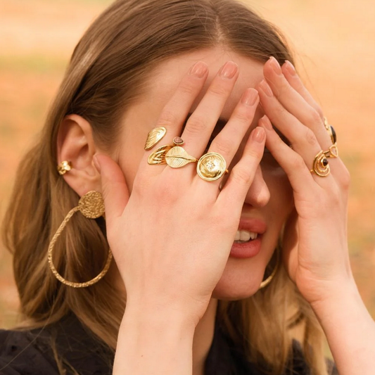 Bague ajustable avec motif rainuré