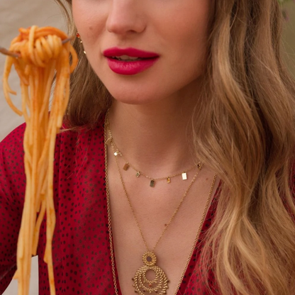 Collier avec pampilles rectangles (40+5CM)