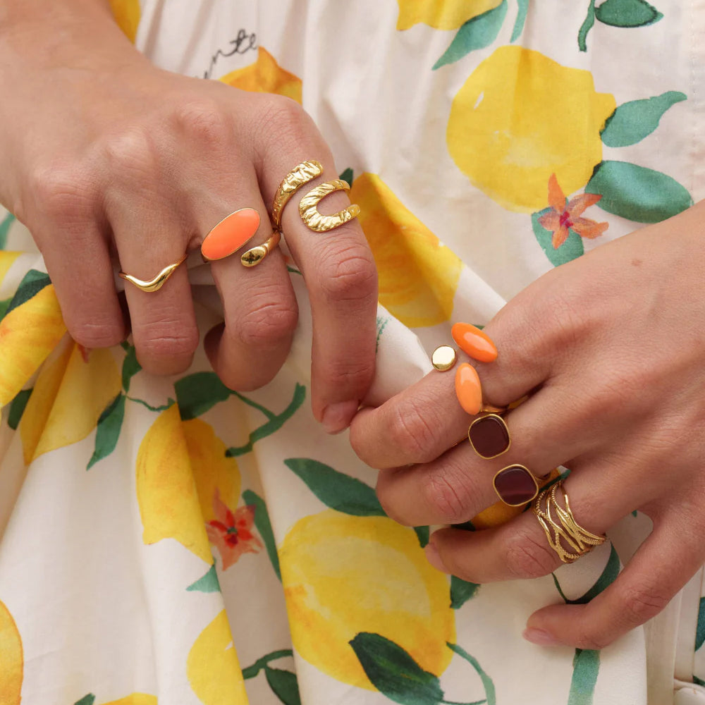 Bague avec émail - Orange