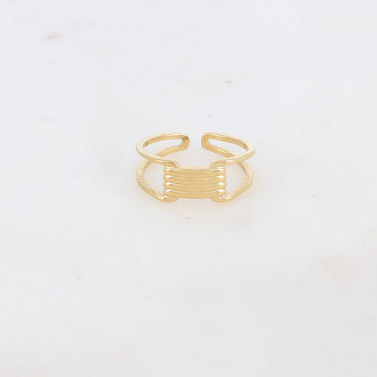 Bague double rangs ajustable