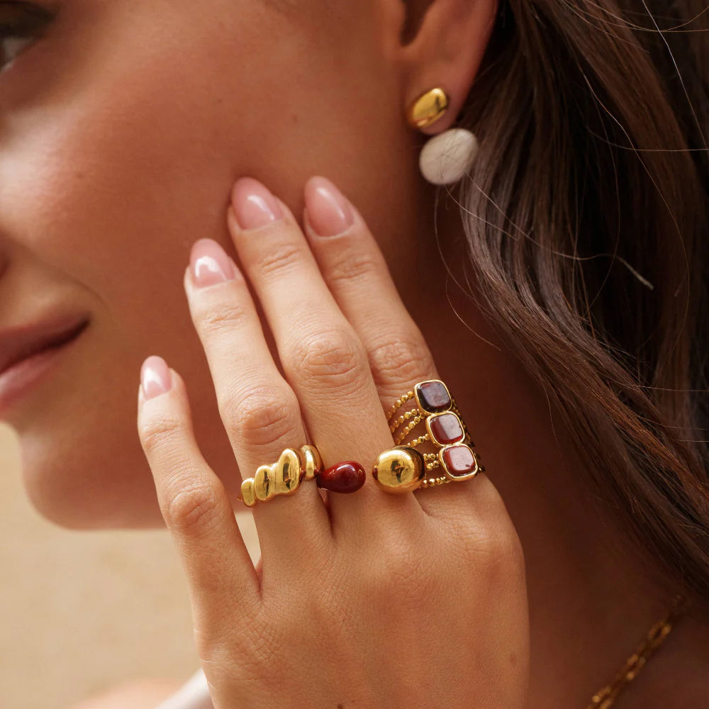 Bague réglable avec style graphique