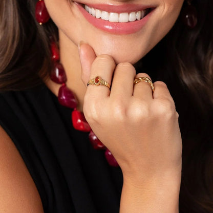 Bague fine avec oxyde de zirconium
