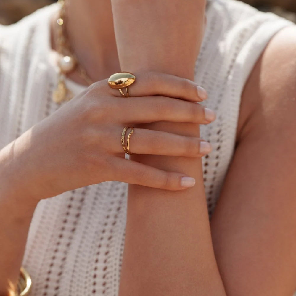 Bague ajustable double rangs
