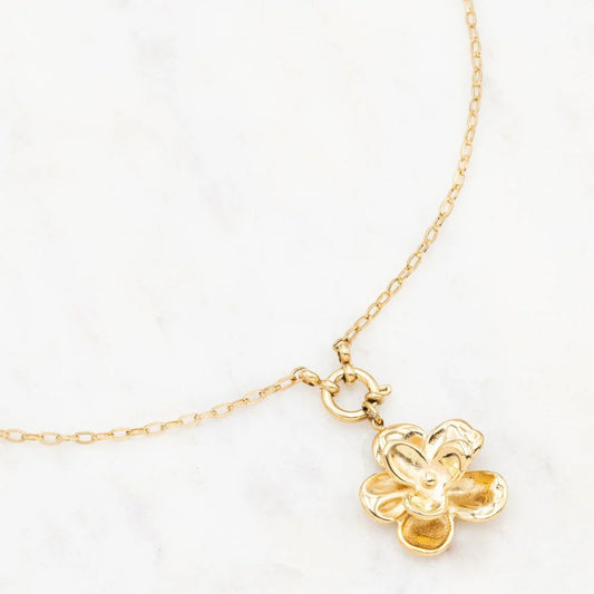 Collier avec pampille forme fleur (50+5CM)