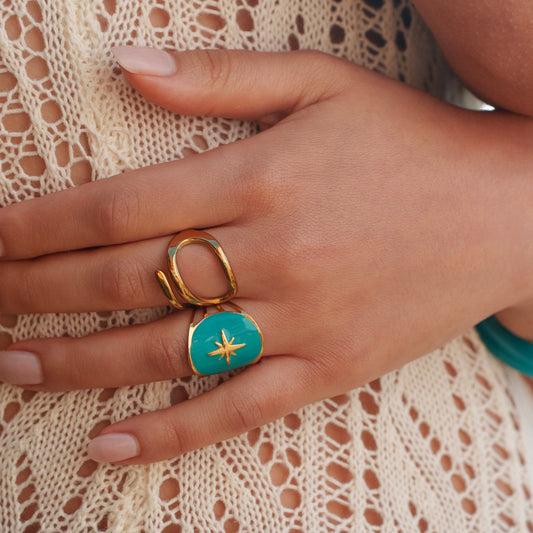 Bague graphique lisse
