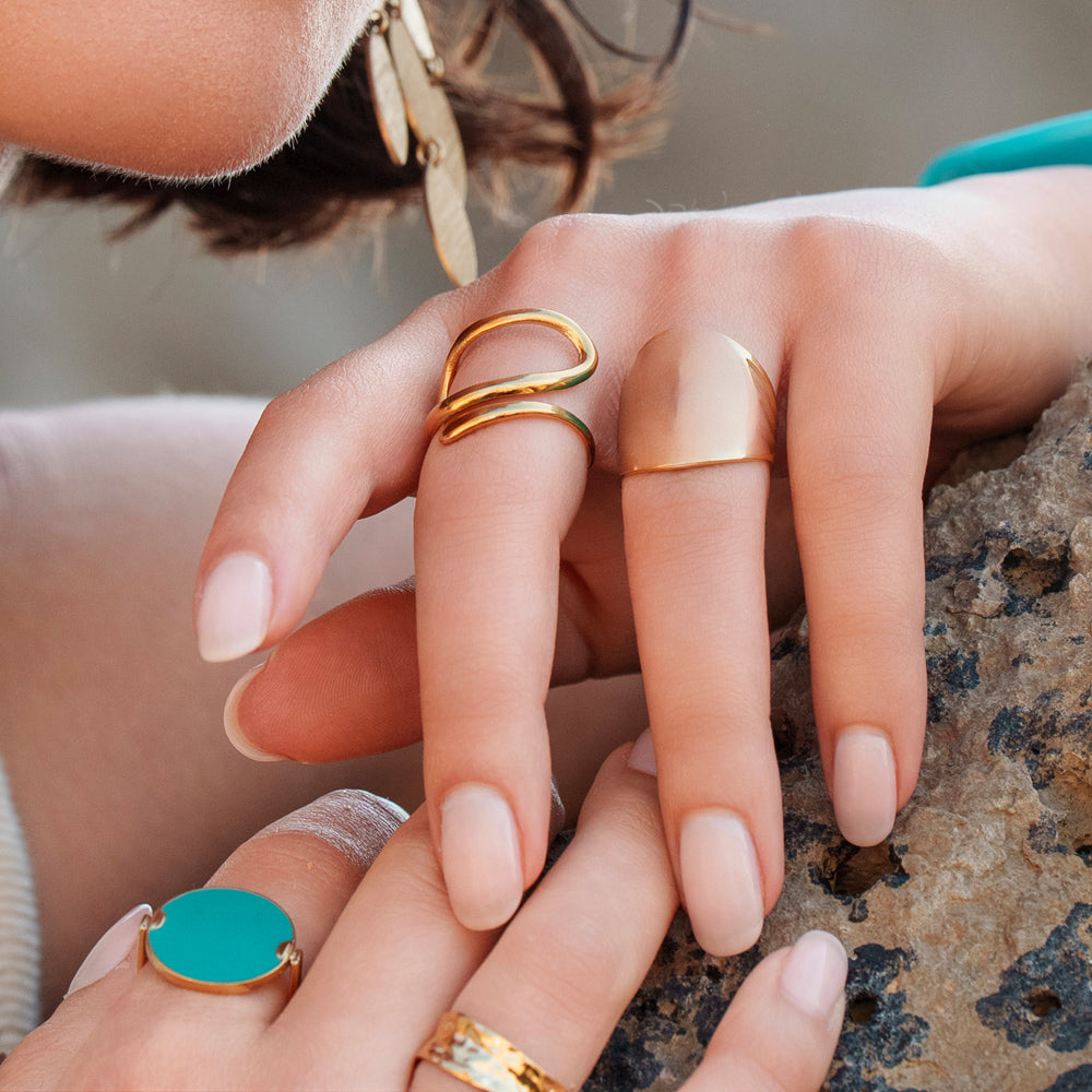 Bague graphique lisse