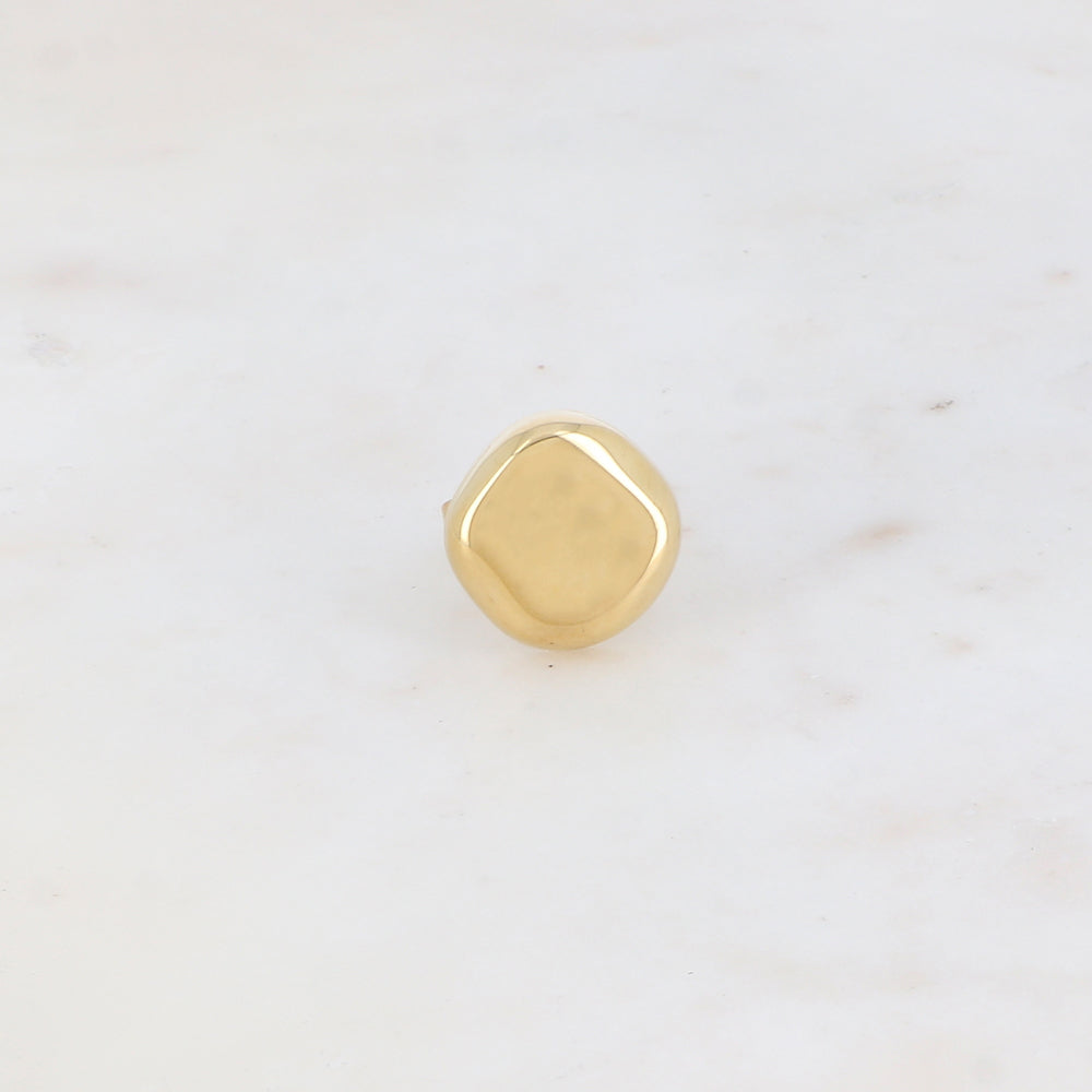 Bague avec pièce geométrique lisse et effet miroir