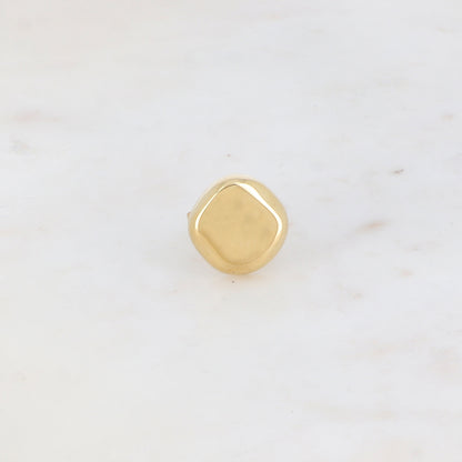 Bague avec pièce geométrique lisse et effet miroir