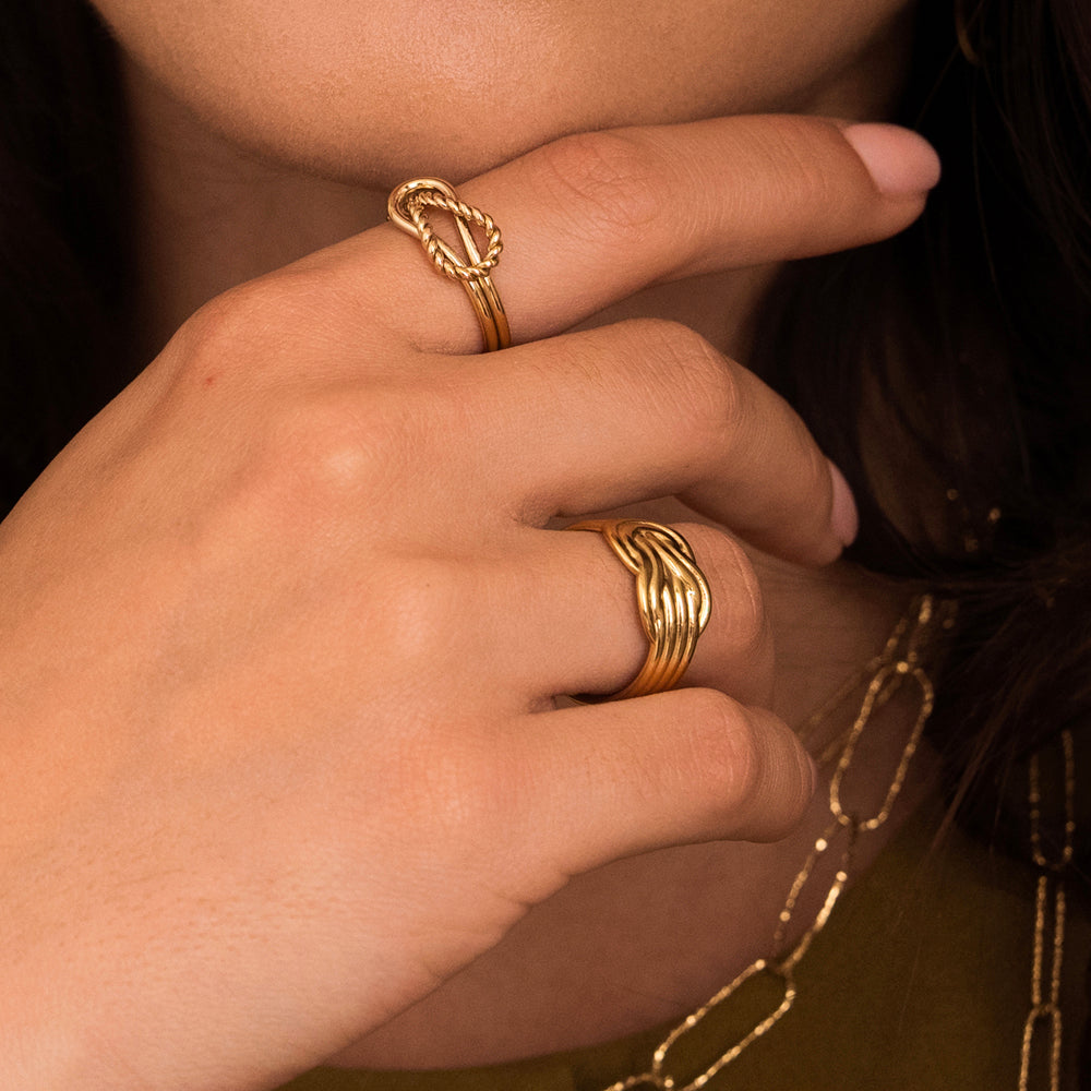 Bague 2 rangs graphique ajourée