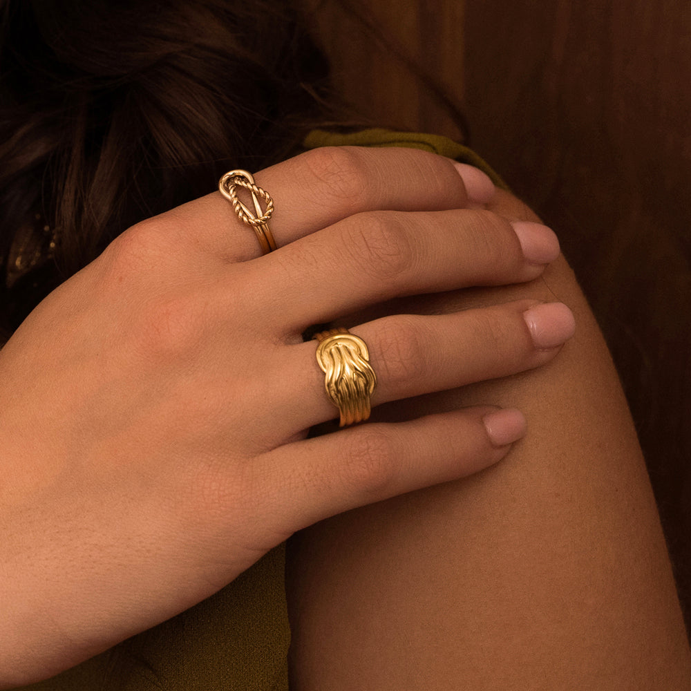 Bague 2 rangs graphique ajourée