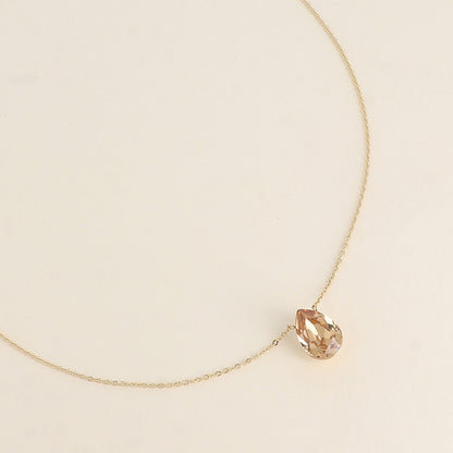 Collier - Pendentif cristal de Swarovski® en forme de goutte - Longueur du collier : 40+5 cm - Dimensions du cristal : 10x14 mm - Light Colorado topaz