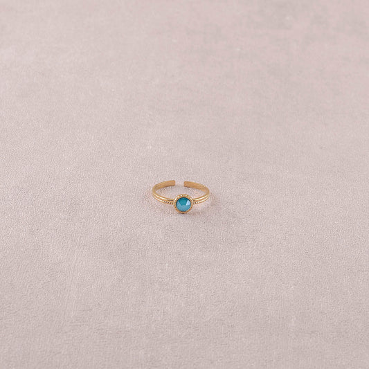 Bague fine ornée de cristaux de Swarovski® - Hauteur de la bague: 2 mm - Dimensions du cristal : 5x5 mm - Azure blue