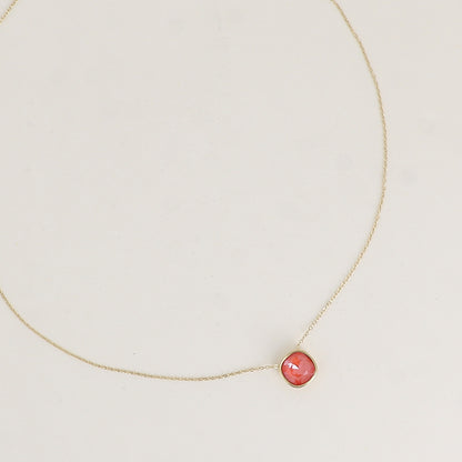 Collier orné de cristal de Swarovski® 8 mm - Longueur de chaîne : 39+5 cm - Diamètre du cristal : 8 mm - Orange ignite